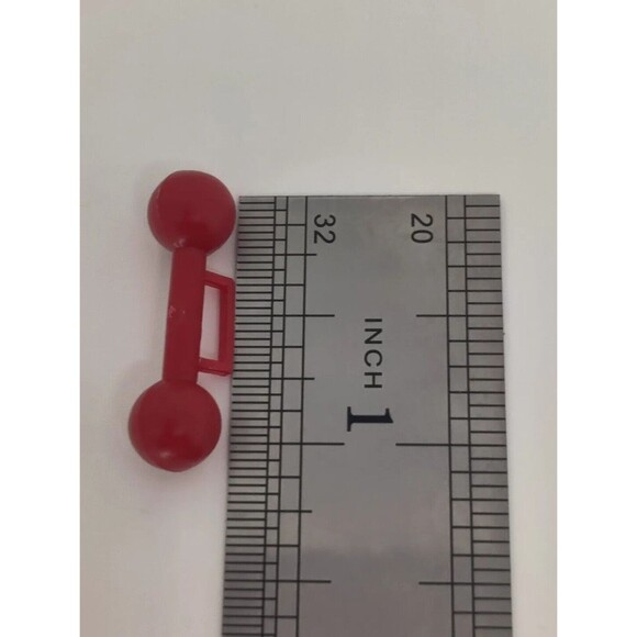 Vintage Mattel Barbie Christie Ken Hand Weight Dumb Bell Lot 2 Red Set 80s? 90s? - Picture 4 of 4